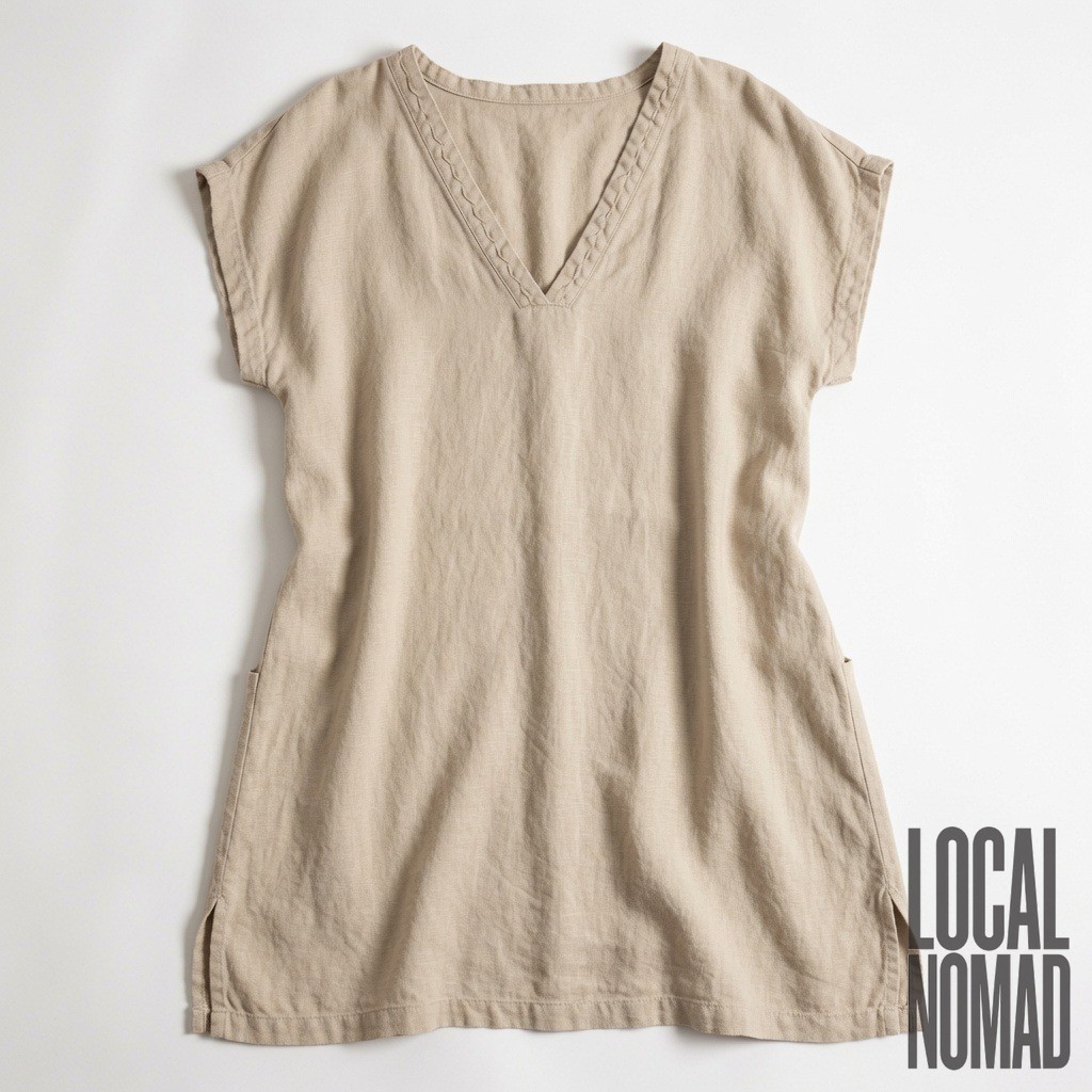 Washed Linen Shift Dress 2